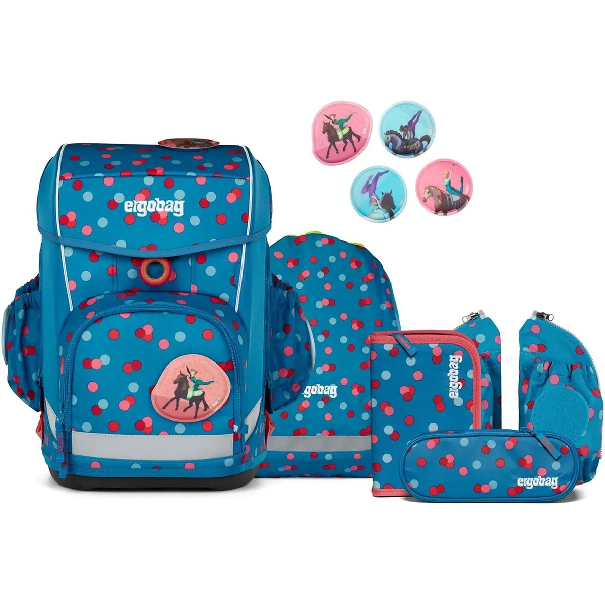 Ergonomisch und leicht: Das ergobag Cubo Light Set (2025) VoltiBär Schulranzen-Set mit passender Tasche und Einhorn-Patches von ergobag.