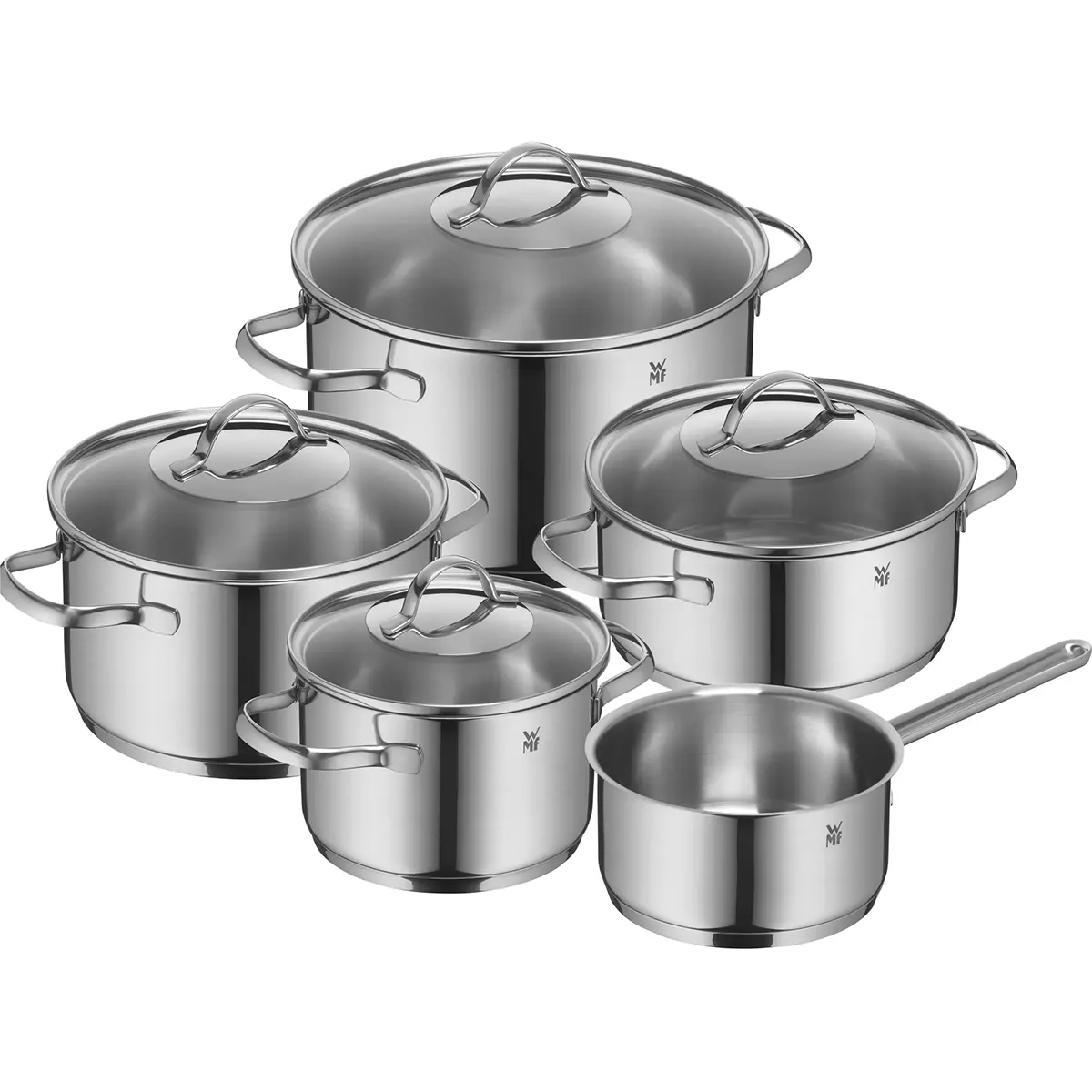 Das fünfteilige WMF Topf-Set Provence Plus besteht aus vier Töpfen mit Deckel und einer Stielkasserolle ohne Deckel und ist induktionsgeeignet und vielseitig einsetzbar.