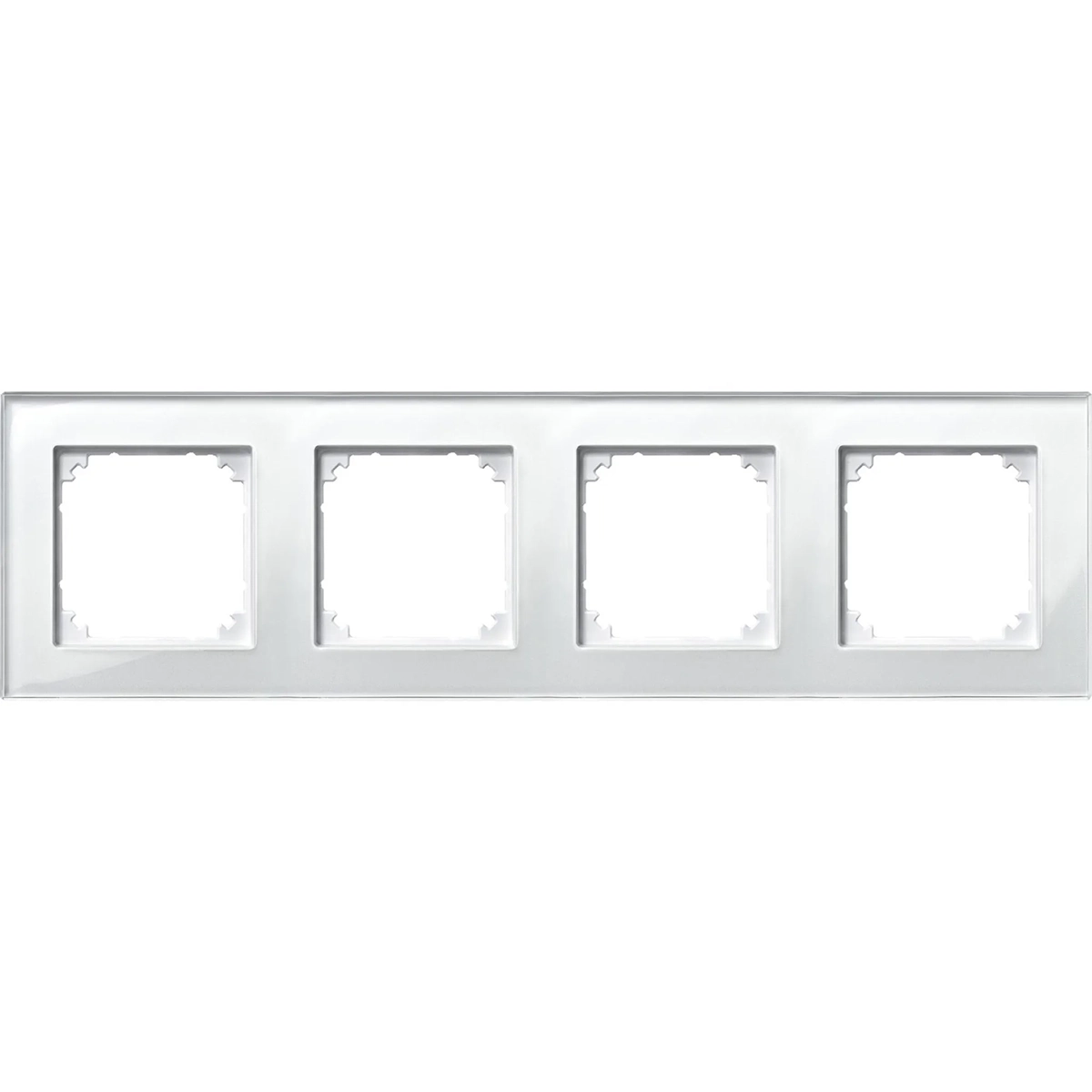 Merten M-PLAN Echtglasrahmen 4-fach Brillantweiß