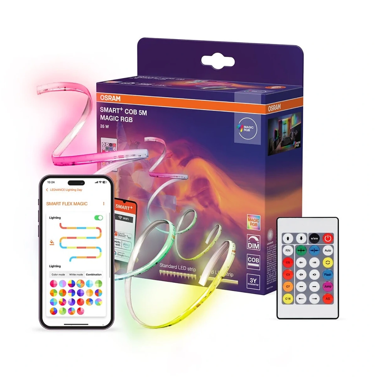 OSRAM SMART+ WiFi COB 5 m Magic RGB LED-Strip - weiß