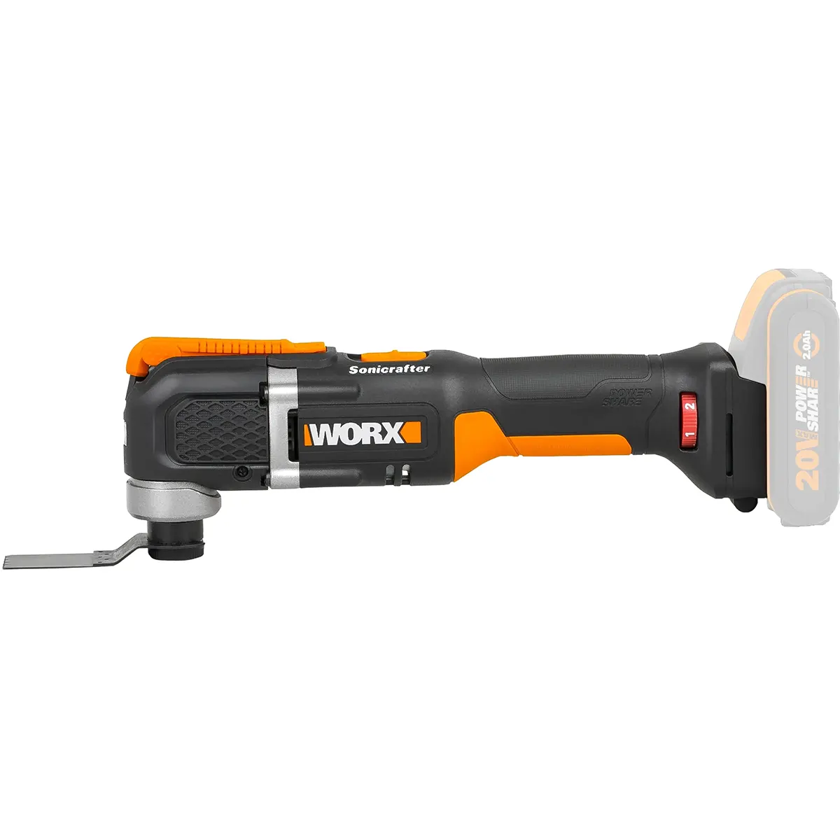 WORX WX696.9 Sonicrafter 20V Akku-Multitool Schwarz/Orange