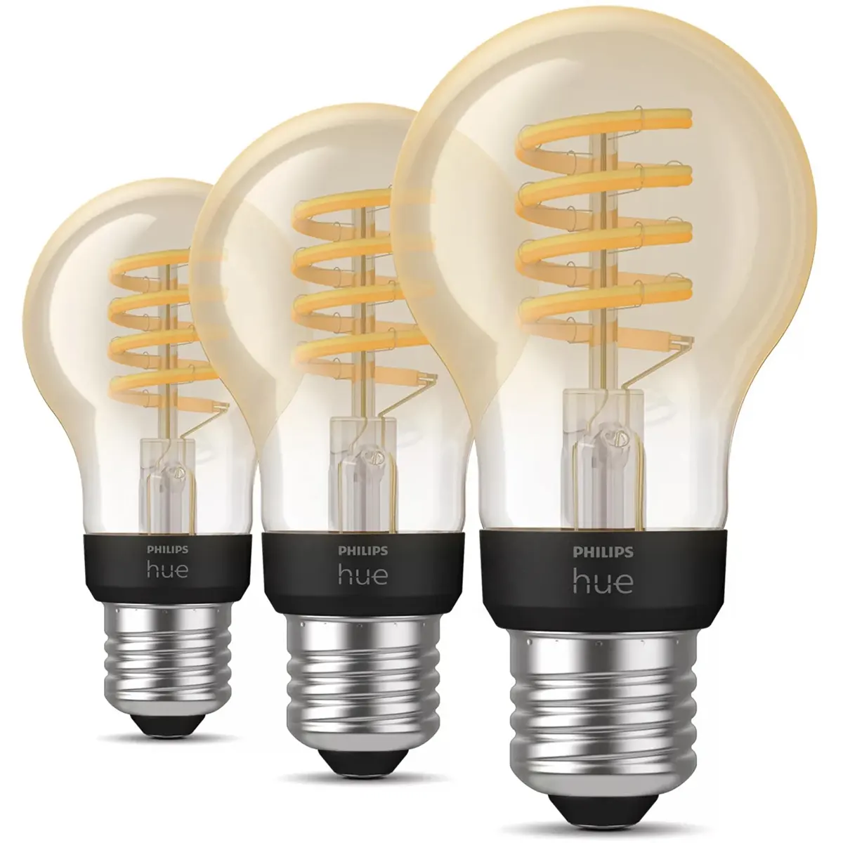 Philips Hue White Ambiance Filament A60 E27 3er-Pack Klar