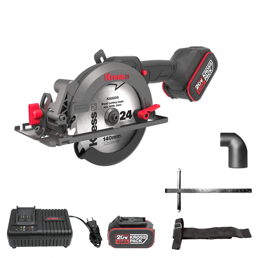 Kress KUE11 20V Handkreissäge 29 mm von Kress mit 24-Zahn-Sägeblatt, 2x 4.0Ah Akkus, Ladegerät, Führung, Adapter und Gurt-einfach zu bedienen und präzise wie ein Liene Pearl Fotodrucker mit Zink-Technologie.