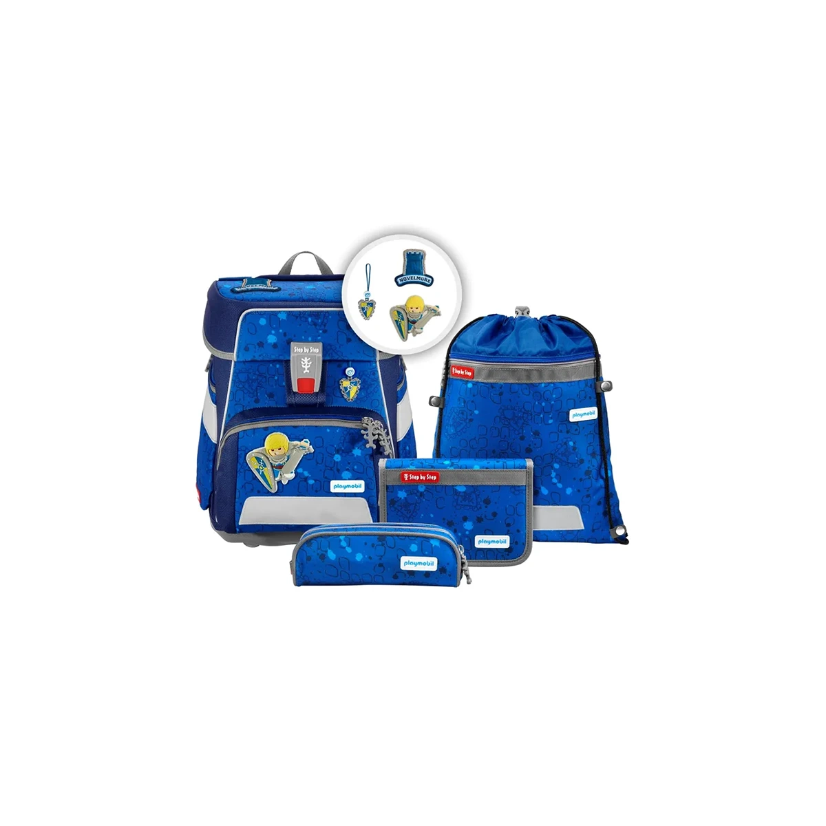 Step by Step Space - Limited Edition "Playmobil Novelmore Arwynn" 5-teiliges Set: zwei Taschen, zwei Beutel, lustige Magic Mags und Schlüsselanhänger von Step by Step.