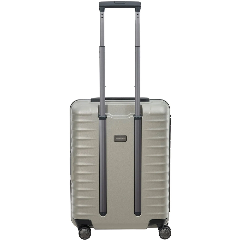 TITAN Litron Frame Trolley S 55 cm in Champagner mit Vortasche, robuster Polycarbonat-Handgepäckkoffer mit TSA-Schloss