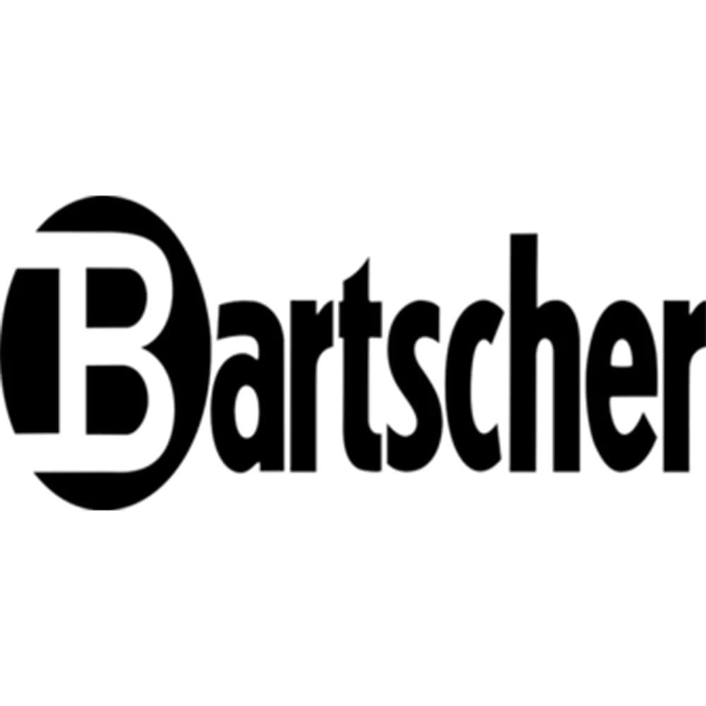 Bartscher-Logo in fetten schwarzen Buchstaben mit einem stilisierten B innerhalb eines Kreises.