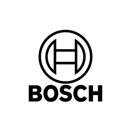 Bosch-Logo mit einem stilisierten H in einem Kreis über dem fetten Wort BOSCH auf weißem Hintergrund.