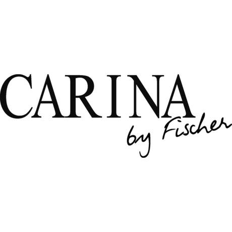 Text-Logo: CARINA von Fischer in schwarzen Buchstaben auf weißem Hintergrund.