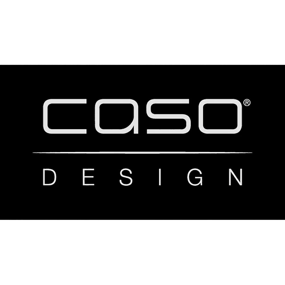 Logo mit dem Schriftzug CASO DESIGN in silberner Schrift auf schwarzem Hintergrund.