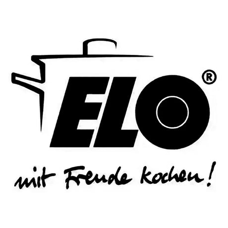 Logo mit Topfumriss, fettgedrucktem ELO-Text und mit Freude kochen! handschriftlich darunter.