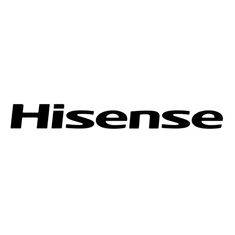 Das Hisense-Logo in fettgedrucktem, schwarzem Text auf einem schlichten weißen Hintergrund.