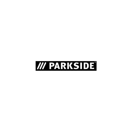 Schwarzes und weißes Logo mit /// PARKSIDE in fetten Großbuchstaben auf schwarzem, rechteckigem Hintergrund.