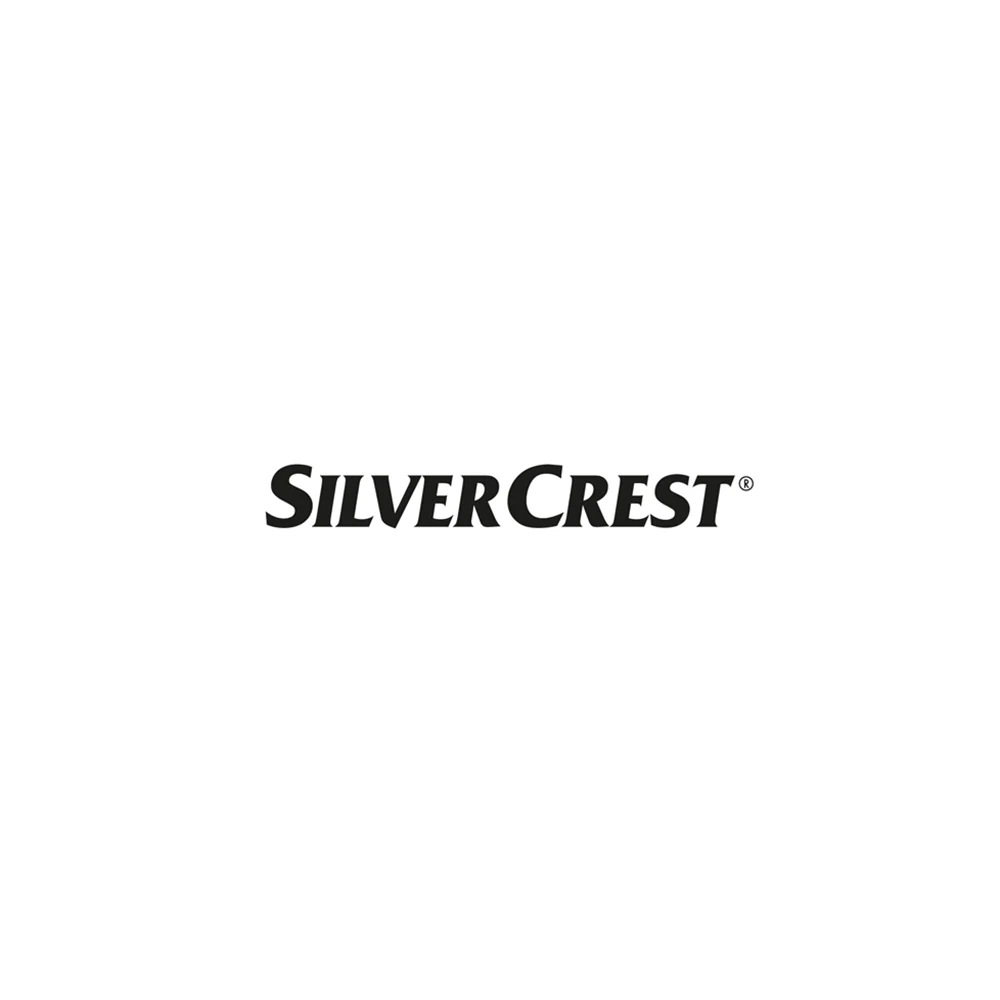 Das Wort SILVERCREST in fetten, schwarzen Großbuchstaben auf einem schlichten weißen Hintergrund.