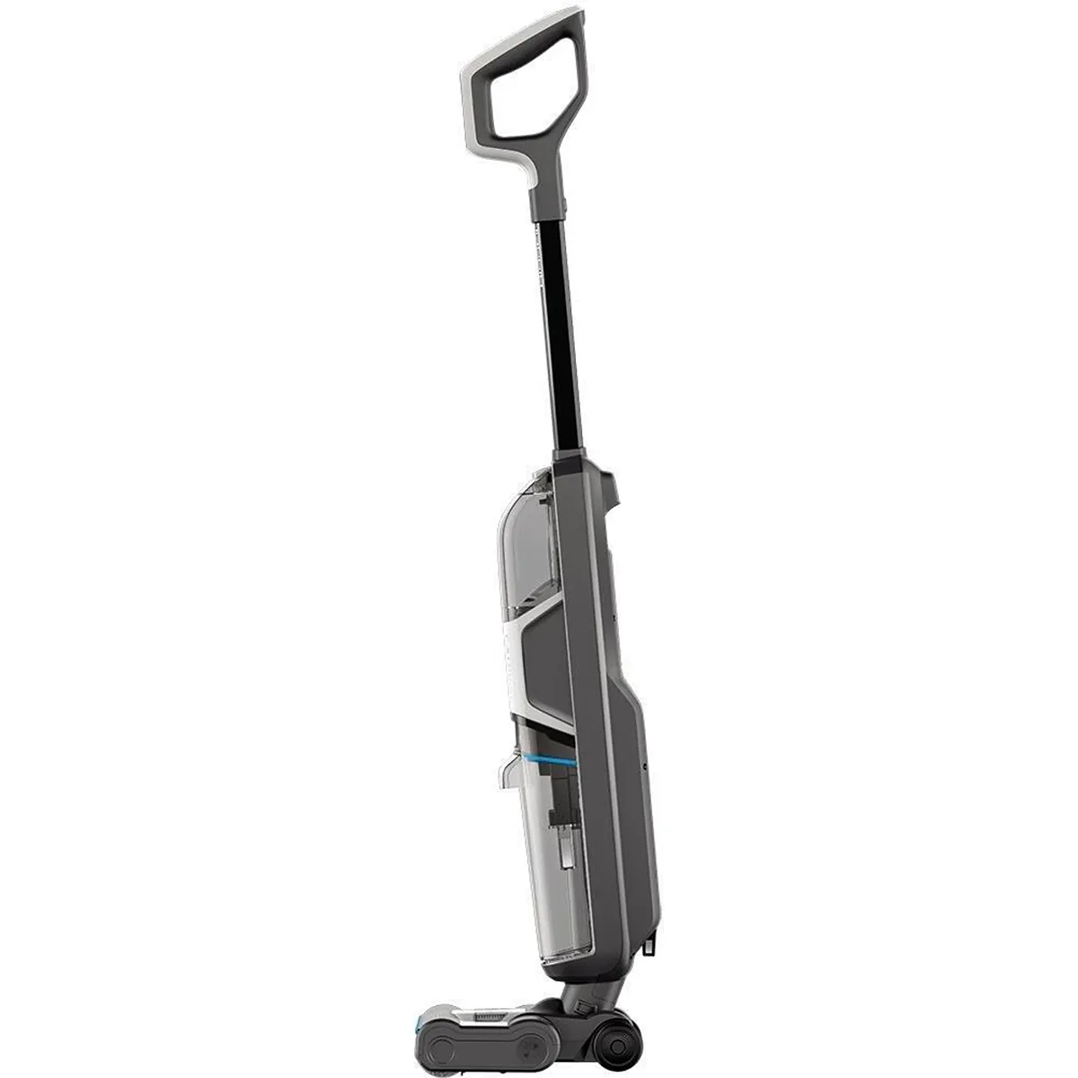 Ein eleganter BISSELL Crosswave HF3 Pro 3641N Waschstaubsauger in Silber, von der Seite gezeigt, perfekt für Saugen und Wischen.