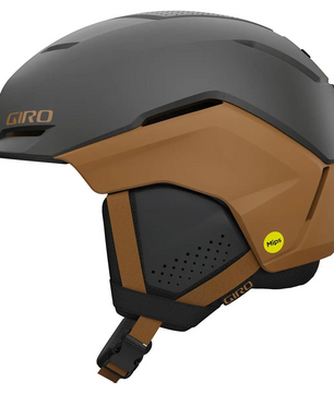 Der Giro Tenet Skihelm in Größe S und braun ist mit einem Kinnriemen und MIPS Technologie Aufkleber ausgestattet, was ihn zu einem idealen All-Mountain Helm macht.