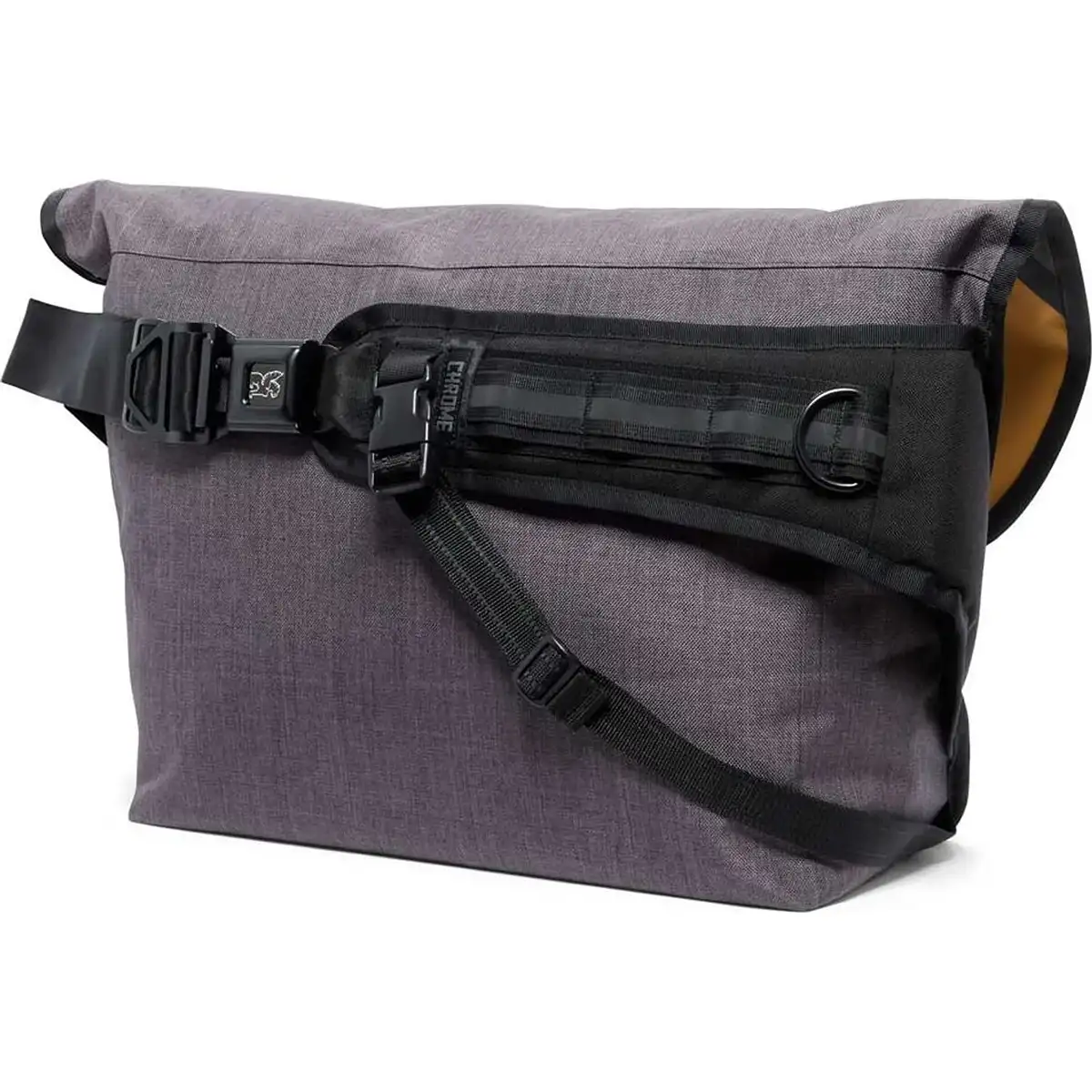 Die Chrome Citizen Kuriertasche - grau von Chrome verfügt über einen Rollverschluss, eine seitliche Schnalle und einen verstellbaren Riemen - eine stilvolle, von Fahrradkurieren inspirierte Kuriertasche, ideal für urbane Mobilität.