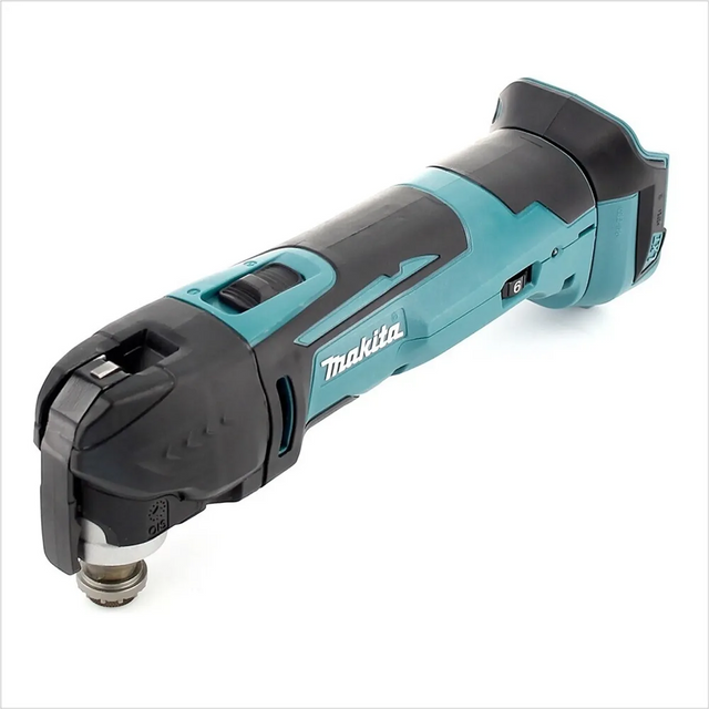 Makita DTM51Z Akku-Multifunktionswerkzeug in Blau von Makita, abgebildet ohne eingelegten Akku.