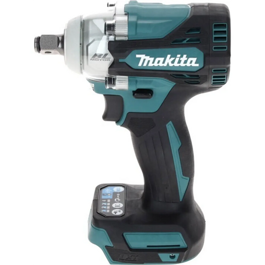 Der Makita DTW300Z Akku-Schlagschrauber – blau, ein leistungsstarker 18-V-Schlagschrauber von Makita, präsentiert sich mit einem schwarz-blauen Gehäuse und bietet zuverlässige Leistung sowie hohe Effizienz und Komfort auf jeder Baustelle.