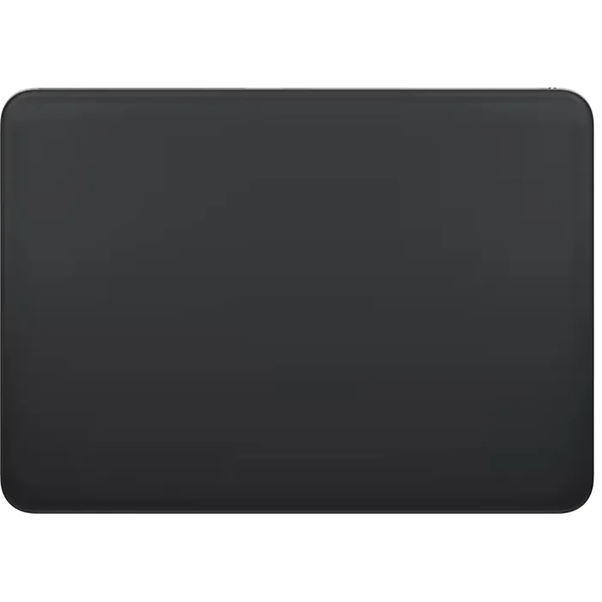 Das Apple Magic Trackpad - schwarz von Apple, von oben auf einem schlichten weißen Hintergrund abgebildet, verfügt über Multi-Touch Technologie für nahtlose Navigation und reibungslose Benutzerinteraktion.