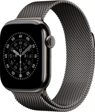 Das Apple Milanese Loop Band 42 mm M/L in Schwarz ist ein stilvolles Apple Watch Accessoire mit einem eleganten Edelstahl-Mesh-Design, perfekt für einen raffinierten Look im Analog-Stil.