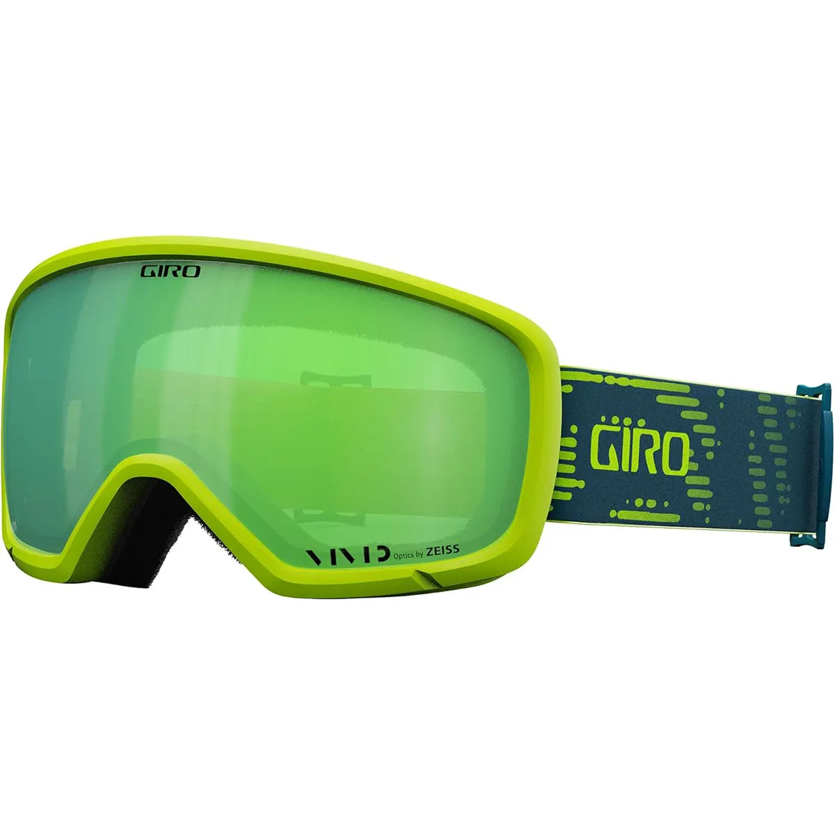 Die Giro Ringo Skibrille - grün von Giro verfügt über ZEISS VIVID-Gläser, eine reflektierende Scheibe und ein gemustertes, verstellbares Band - perfekt für Ski- und Snowboardtouren.