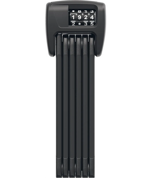 Das ABUS Faltschloss Bordo 6000C/90 in Schwarz verfügt über ein obenliegendes Zahlencode-Display und bietet sicheren und komfortablen Fahrradschutz.