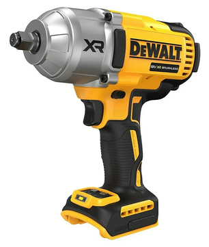 Der DEWALT XR Akku-Schlagschrauber DCF900N ist ein kabelloser gelb-schwarzer 18V bürstenloser Schlagschrauber mit 1.900 Nm Drehmoment, hier ohne Akku.