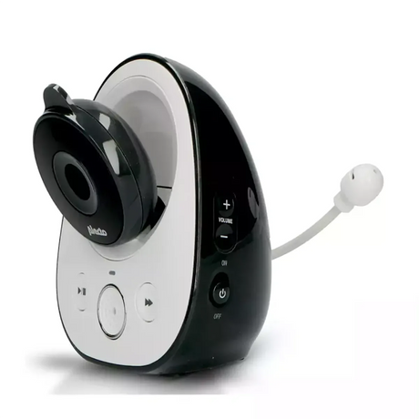 Das Alecto DVM-150 Babyphone in Weiß von Alecto bietet Steuertasten, einen Lautsprecher, ein flexibles Mikrofon und eine praktische Zwei-Wege-Kommunikation für klare Gespräche.