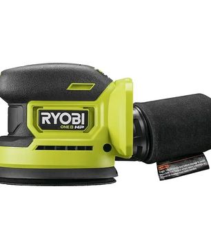 Der Ryobi RROS18C-0 ONE+HP Akku-Exzenterschleifer in Grün bietet eine Staubabsaugung, bürstenlosen Motor und einen praktischen Staubbeutel für sauberes Arbeiten.
