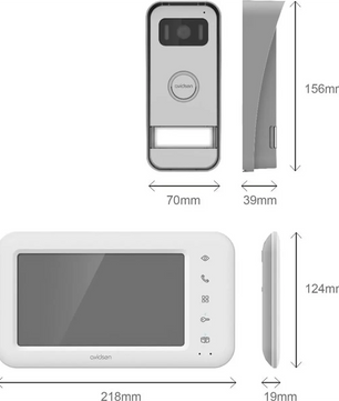 Die Avidsen Elia Smart 2 Video-Türsprechanlage in Silber von Avidsen lässt sich per App steuern und umfasst eine Kameraeinheit (156 × 70 × 39 mm) sowie eine Bildschirmeinheit (124 × 218 × 19 mm). Die einfache 2-Draht-Installation ermöglicht eine besonders unkomplizierte Montage des Systems.