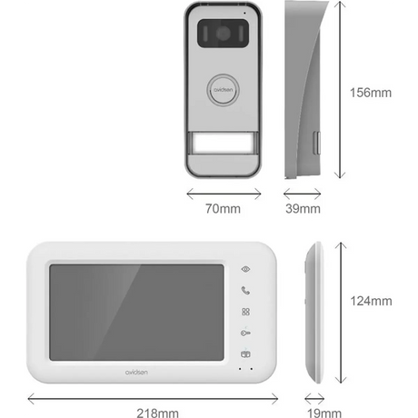 Die Avidsen Elia Smart 2 Video-Türsprechanlage in Silber von Avidsen lässt sich per App steuern und umfasst eine Kameraeinheit (156 × 70 × 39 mm) sowie eine Bildschirmeinheit (124 × 218 × 19 mm). Die einfache 2-Draht-Installation ermöglicht eine besonders unkomplizierte Montage des Systems.