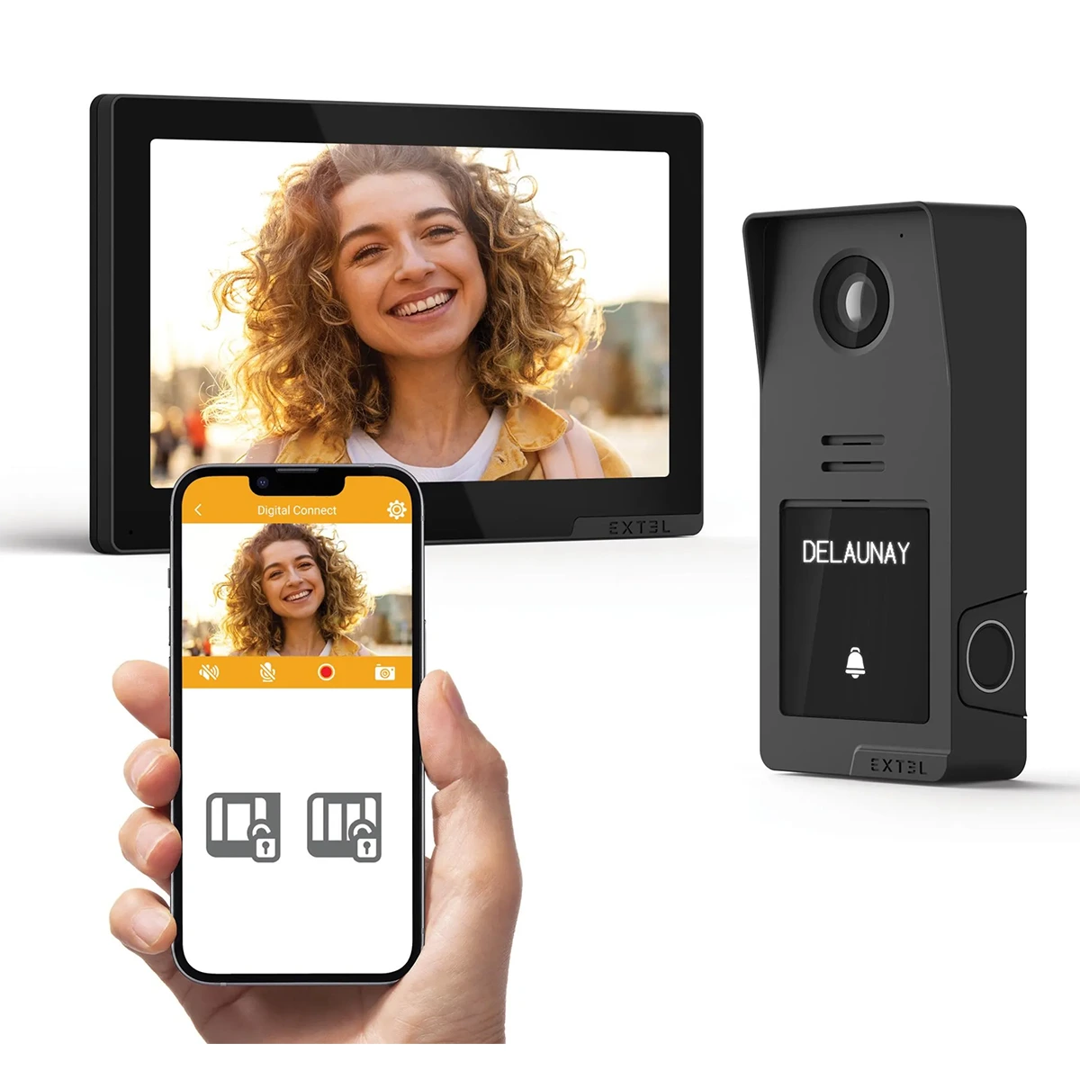 Mit der Extel Digital Connect Türsprechanlage (schwarz) von Extel können Sie Besucher dank integrierter Kamera und WLAN-Funktion direkt auf dem Monitor oder Smartphone sehen.