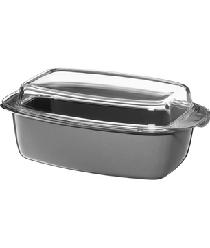 Der WMF Fusiontec Mineral Bräter ist eine rechteckige Auflaufform aus Glas mit passendem Deckel - perfekt als rechteckiger Bräter oder zum Kombinieren mit Ihrer WMF Schlemmerkasserolle.