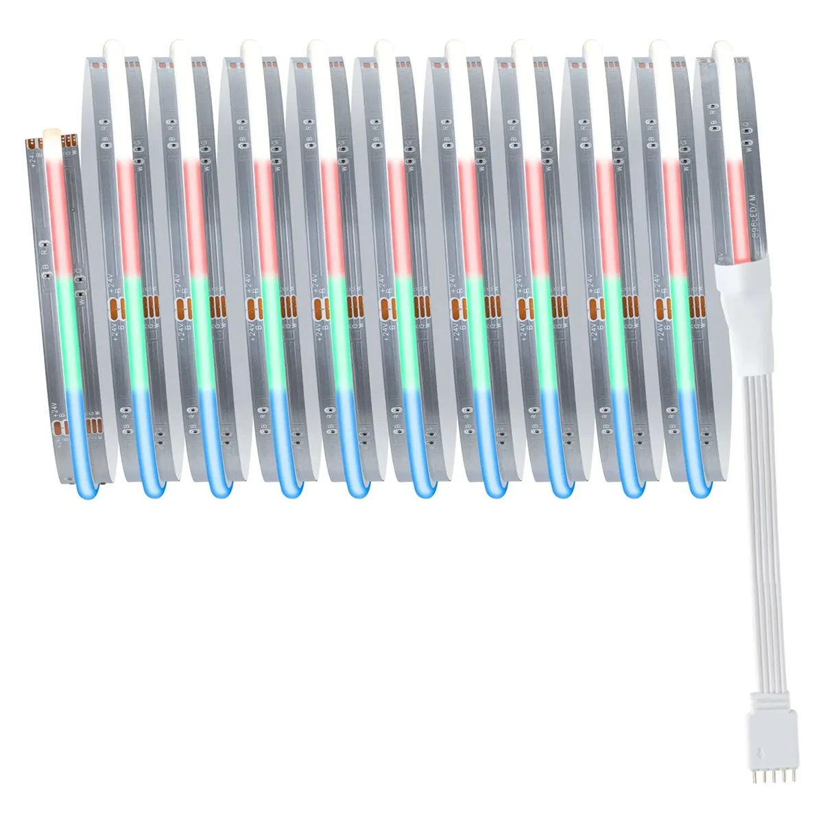 Das „Paulmann MaxLED 1000 COB 3 m Basisset – weiß“ ist ein gewendeltes LED-Band von Paulmann, das am Ende mit einem weißen Stecker ausgestattet ist und für eine lebendige Beleuchtung sowie zuverlässige Leistung ausgelegt ist.