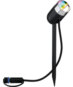 Die Paulmann Plug & Shine Basisset Außenleuchte in Schwarz ist ein smarter Außenstrahler mit farbwechselnder LED, Erdspieß und Stromkabel - ideal für die moderne Gartenbeleuchtung. Kompatibel mit RGBW-Erdspieße und ZigBee Starterset von Paulmann.