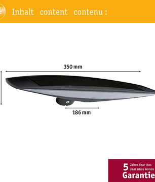 Die Paulmann Kiran Außenleuchte - schwarz von Paulmann ist eine energieeffiziente Außenleuchte, die moderne Fahrzeuge und Accessoires wie die Haifischflossen-Autoantenne (350mm x 69mm x 186mm, 5 Jahre Garantie) ergänzt.