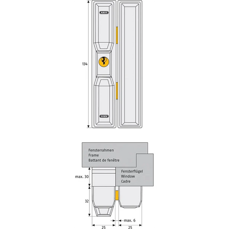 ABUS FTS88 B/SB 08680 Fenster-Zusatzsicherung - Braun
