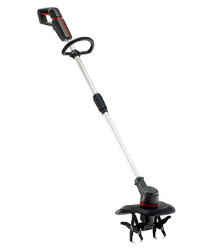 Die AL-KO TLD 1820 Akku-Bodenhacke in schwarz ist eine kabellose Elektro-Gartenfräse mit langem Stiel und rotierenden Messern, perfekt für die kabellose Bodenbearbeitung und kompatibel mit dem AL-KO 18V Akku-System zur mühelosen Bodenbearbeitung.