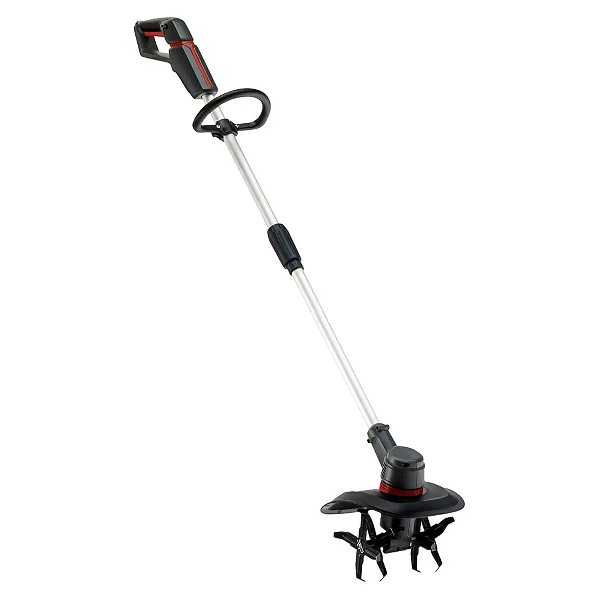 Die AL-KO TLD 1820 Akku-Bodenhacke in schwarz ist eine kabellose Elektro-Gartenfräse mit langem Stiel und rotierenden Messern, perfekt für die kabellose Bodenbearbeitung und kompatibel mit dem AL-KO 18V Akku-System zur mühelosen Bodenbearbeitung.