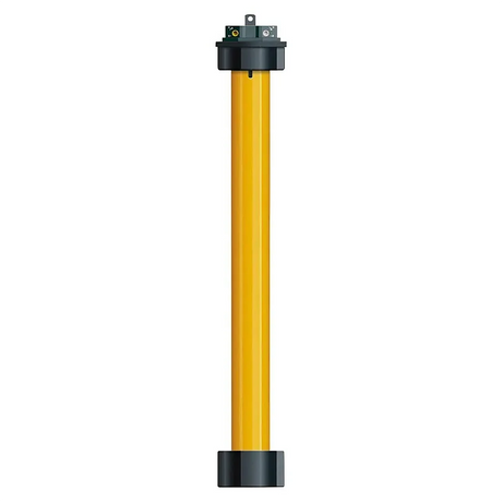 Der Schellenberg Standard 40 - 40 Nm Markisenmotor ist ein gelbes zylindrisches Rohr mit schwarzen Endkappen, das häufig in Gelenkarmmarkisen und anderen industriellen Anwendungen verwendet wird.
