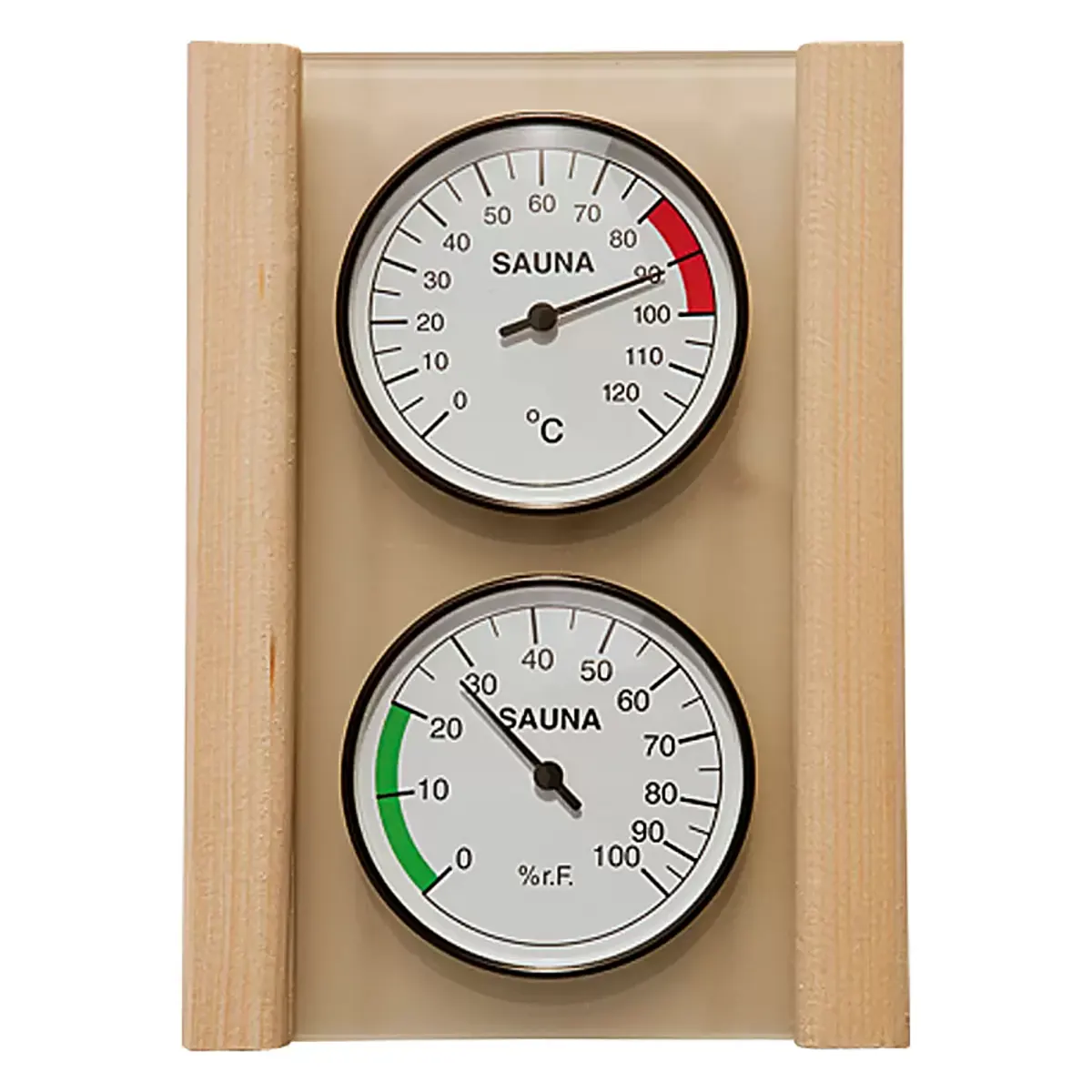 Das Weka Hygro-/Thermometer-Set - braun von Weka bietet übersichtliche Temperatur- und Luftfeuchtigkeitsskalen - ein Must-Have Saunazubehör für optimales Saunaklima.