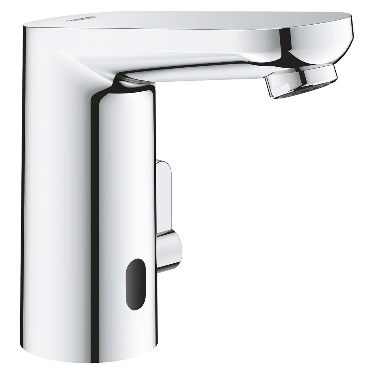 Die GROHE Get 36366002 Sensor-/Infrarot-Armatur in Chrom verfügt über einen Bewegungssensor und einen zylindrischen Sockel und ermöglicht dank der berührungslosen Waschtischarmatur-Technologie eine hygienische, berührungsfreie Nutzung.