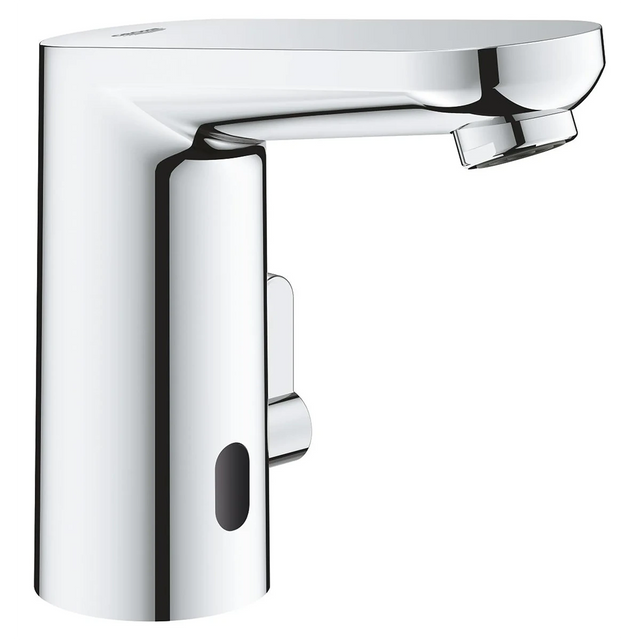Die GROHE Get 36366002 Sensor-/Infrarot-Armatur in Chrom verfügt über einen Bewegungssensor und einen zylindrischen Sockel und ermöglicht dank der berührungslosen Waschtischarmatur-Technologie eine hygienische, berührungsfreie Nutzung.