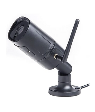 Die Heissner Smart Garden (Z1080-00) WiFi-Kamera in silber, mit Antenne und rundem Sockel, ist ideal für die Gartenüberwachung und bietet Nachtsicht-Funktion, made by Heissner, freigestellt vor weißem Hintergrund.