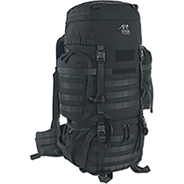 Der Tasmanian Tiger TT Raid Pack MKIII 52L Militärrucksack in Schwarz von Tasmanian verfügt über zahlreiche Riemen, Taschen und MOLLE-Gurtband – ideal als robuster Militär- oder Trekkingrucksack.
