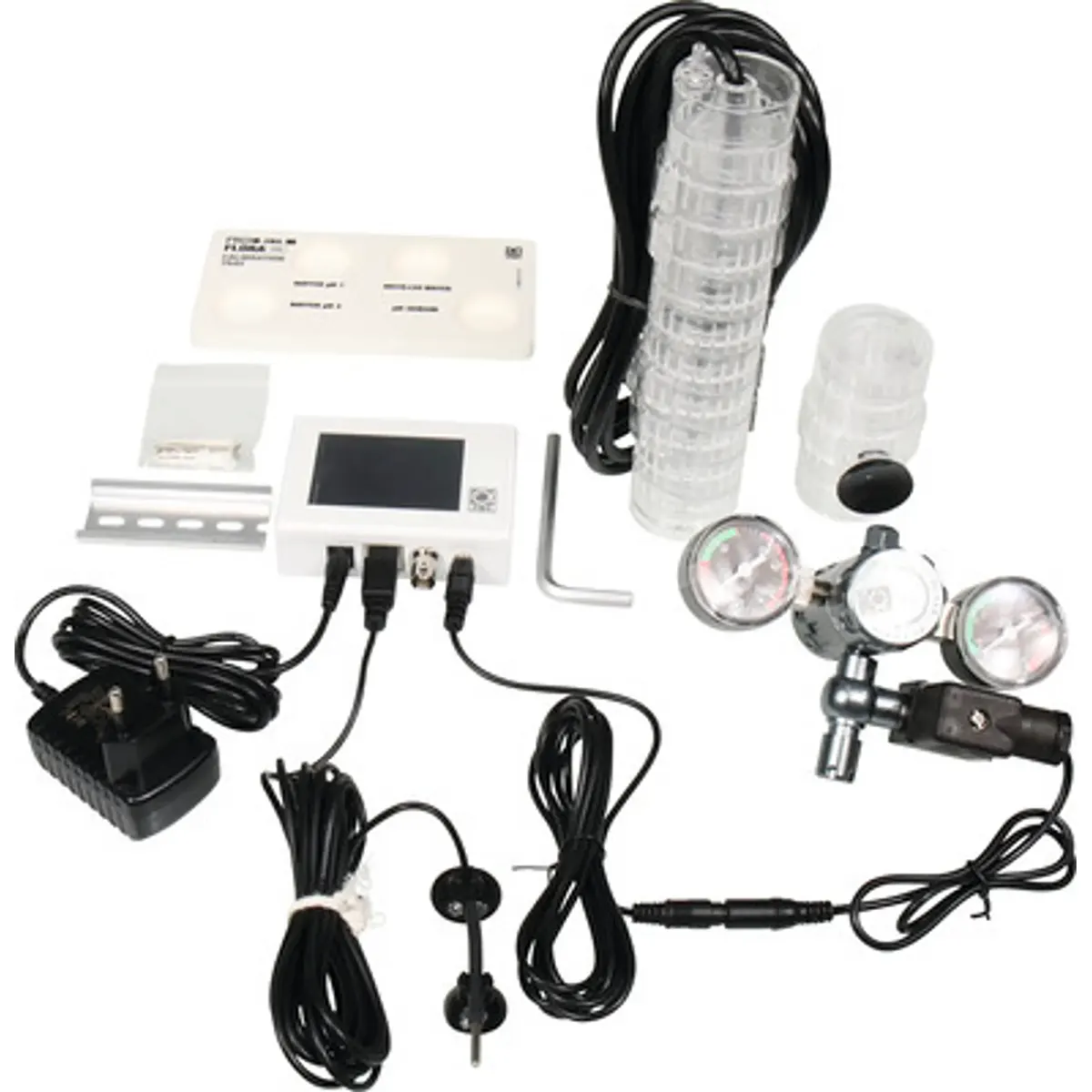Die JBL PROFLORA CO2 Professional SET V Düngeanlage von JBL in Schwarz bietet digitalen Controller, automatische CO2-/pH-Regelung, Kabel, Netzadapter, Schläuche und Manometer für Ihr Aquarium.