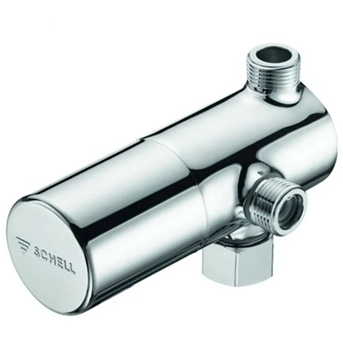 Das SCHELL Eckventil-Thermostat Universal – silber ist ein verchromtes Eckventil von SCHELL, das sowohl mit seitlichen als auch mit oberen Gewindeanschlüssen sowie einem Verbrühungsschutz für erhöhte Sicherheit ausgestattet ist und sich somit ideal für Sanitärinstallationen wie Thermostat-Waschtische oder Eckventil-Thermostat-Anwendungen eignet.