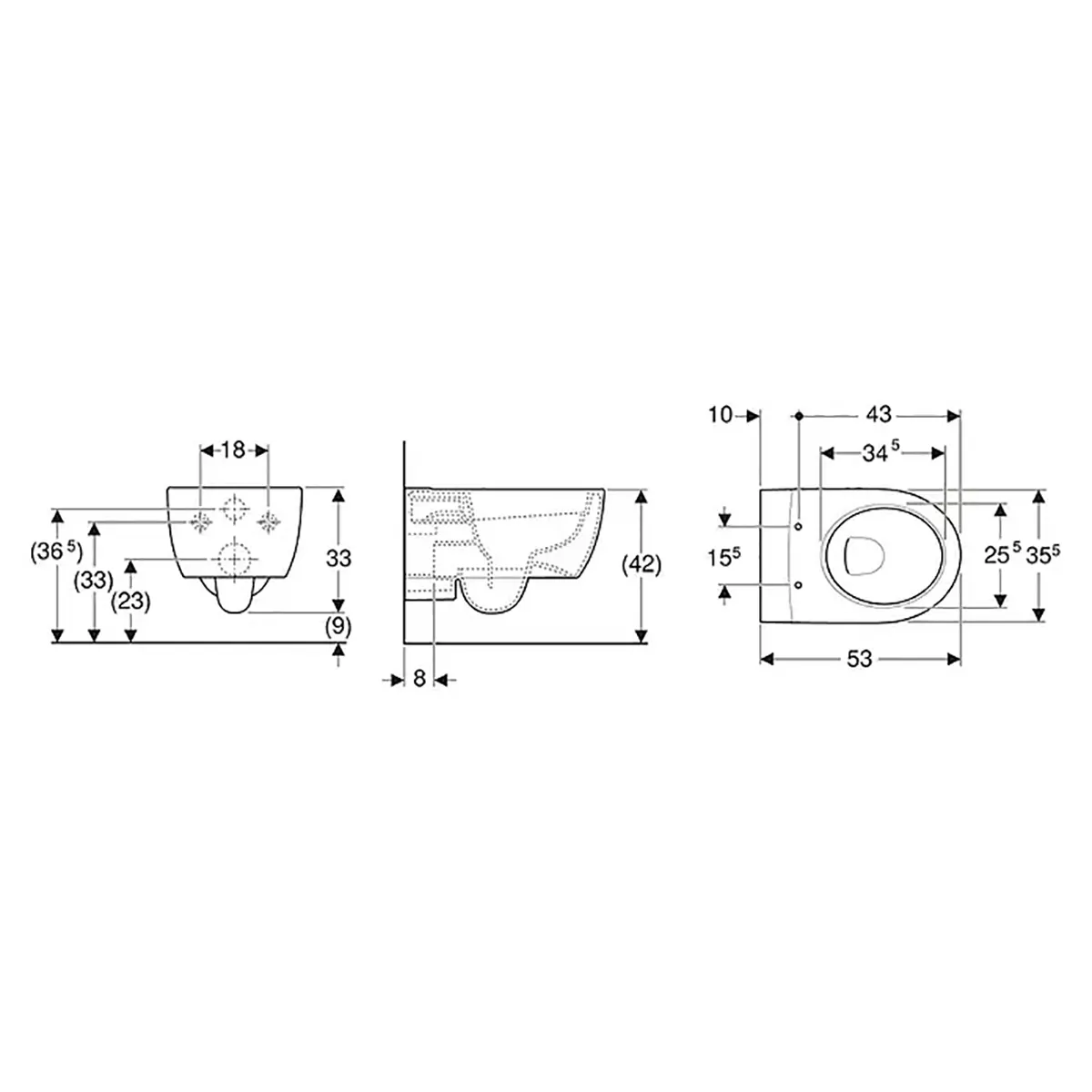 Geberit iCon Wand-WC-Set - weiß
