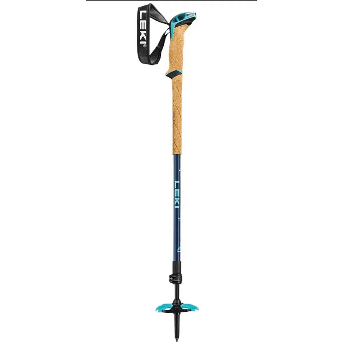 Der LEKI Bernina Lite 2 Skitourenstöcke in blau ist ein leichter Tourenstock für Damen mit Korkgriff, verstellbarer Handschlaufe und Aergon Air Compact Grip - perfekt für Skitouren.