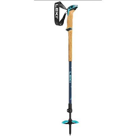 Der LEKI Bernina Lite 2 Skitourenstöcke in blau ist ein leichter Tourenstock für Damen mit Korkgriff, verstellbarer Handschlaufe und Aergon Air Compact Grip - perfekt für Skitouren.